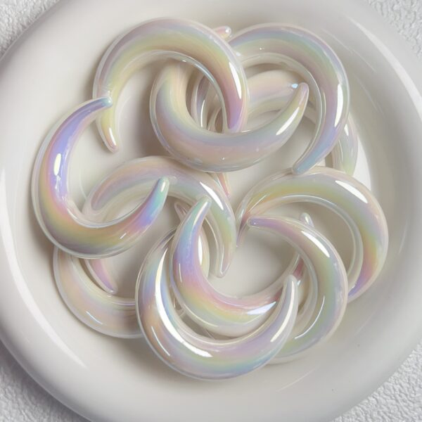 Wholesale Acrylic UV Plated Luminous Moon Beads DIY Jewelry Accessory for Phone Charm and Car Keychain Boutique Resale