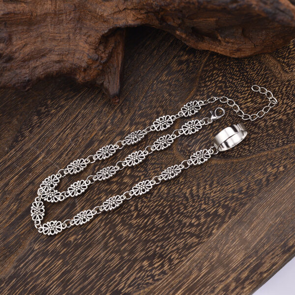 oly-db2965d9852e68d0ebf71044dfd6626e Wholesale Vintage Carved Hollow Bracelet Women Antique Silver Anklet Foot Jewelry Fashion Accessory For Everyday Wear