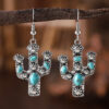 oly-db74833a0a26a2e0629ab1250e992512 Wholesale Retro Bohemian Turquoise Cactus Earrings And Necklace Set Zinc Alloy Ethnic Jewelry Fashion Accessory For Everyday Wear