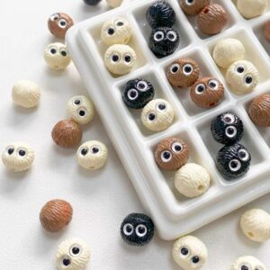 Wholesale Stylish Resin Loose Beads, Cute Soot Design, Pearlescent White, DIY Jewelry Making for Bracelet Necklace, Boutique Resale OLY Exclusive