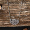 Wholesale Forest Landscape Fox Pendant Necklace Geometric Semicircle Design Antique Silver Zinc Alloy Trendy Jewelry For Women