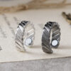 Wholesale Chic Retro Magnetic Ring Black Electroplated Zinc Alloy Adjustable Twill Design Fashion Accessory