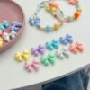 Wholesale Acrylic Balloon Bow Beads for DIY Phone Chain Jewelry Making, White Boutique Resale