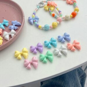 Wholesale Acrylic Balloon Bow Beads for DIY Phone Chain Jewelry Making, White Boutique Resale