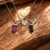 oly-dc239e82bd96d668415b2461207201e5 Wholesale Vintage Crystal Column Necklace Set Antique Finish Heart Pendant Fashion Accessory For Couples