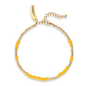 Yellow beaded bracelet