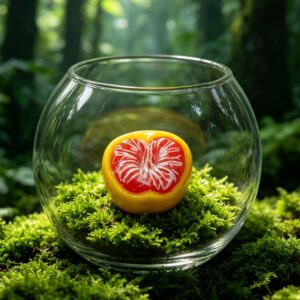 Miniature fruit cute pieces-red heart pomelo / [the sizes are all mini models of about 1cm]