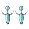 oly-dc42b7ea1ebb9d3dbf969510157bb5e5 Wholesale Western Cowboy Bull Head Pendant Turquoise Jewelry Set Necklace And Earrings Zinc Alloy Electroplated Boutique Resale