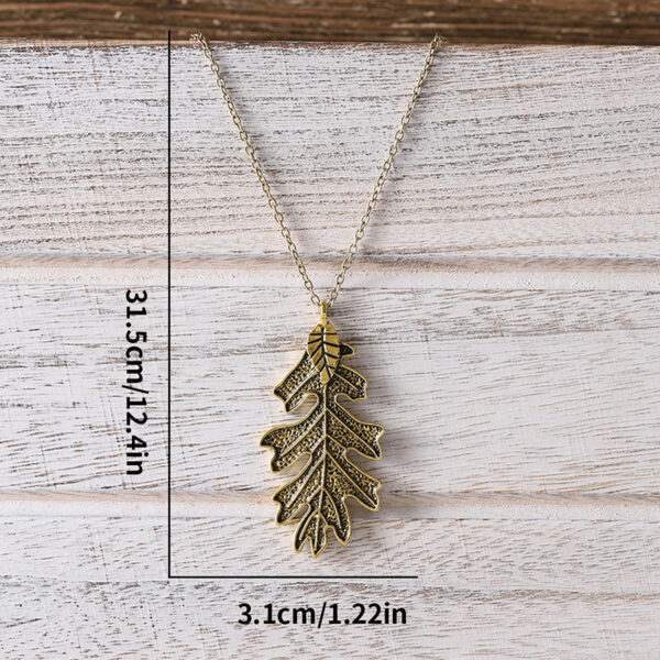 oly-dc672b7da66da4503241e4d349f80b22 Wholesale Vintage Gold Oak Leaf Pendant Necklace Stylish Fashion Jewelry Accessory For Women