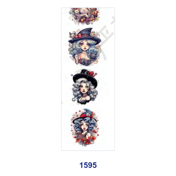 oly-dc7cf7e32174ddb36d5949cb97ad1dde Wholesale 2/8/16pcs Halloween Sugar Skull Gothic Witch Lady Print Pen and Bookmark Stickers UV DTF Wraps OLY Exclusive
