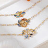 oly-dc80df08e55407589b16a24b9de42bd4 Wholesale Copper Ocean Necklace With Starfish Shell Charms For Summer Beach Chic Jewelry Accessory