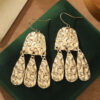Wholesale Retro Hammered Alloy Drop Earrings Fashion Jewelry For Party Boutique Gift