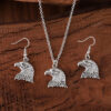 oly-dc966fbc7fd25608d6860538d95bfeeb Wholesale Hip Hop Punk Eagle Pendant Necklace And Earring Set Zinc Alloy Animal Jewelry Party Wear Boutique Resale