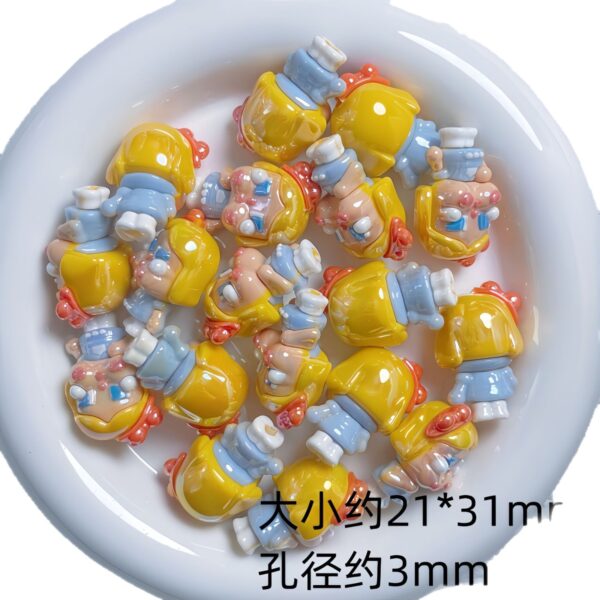 Wholesale Cute Cartoon Silicone Beads UV Plated Loose Beads for DIY Phone Charm Jewelry Making Craft Supply