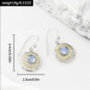 Wholesale Retro Geometric Hollow Out Circle Earrings With Green Stone Trendy Fashion Jewelry For Women