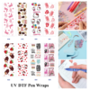 Wholesale 2/8/16pcs Sweet Dessert Fruit Heart & Holiday Text Print Pen and Bookmark Stickers UV DTF Wraps OLY Exclusive