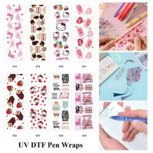 oly-dcc35b4dc8352d25989dfe7e39d410ee Wholesale 2/8/16pcs Sweet Dessert Fruit Heart & Holiday Text Print Pen and Bookmark Stickers UV DTF Wraps OLY Exclusive