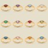 Wholesale Twelve Birthstone Ring In Stainless Steel Electroplated Tone Vacuum Plated Fashion Jewelry Accessory For Everyday Wear