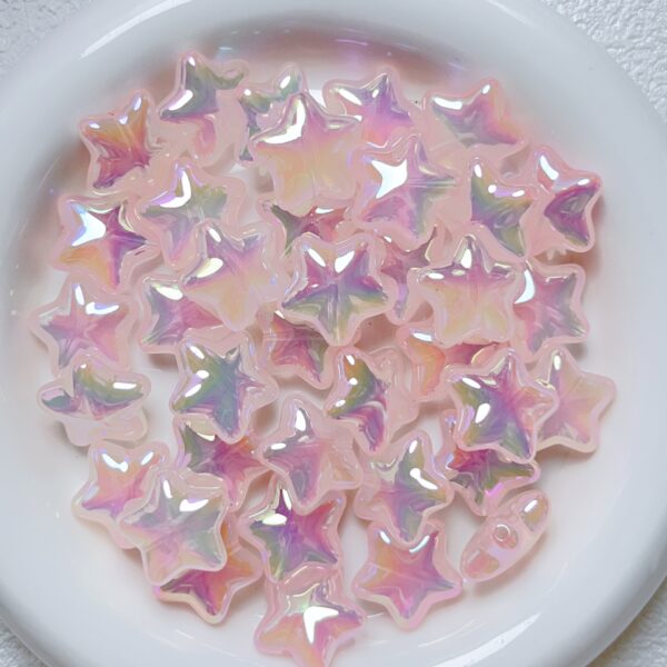 Wholesale Blue Acrylic Jelly Star Beads UV Plated DIY Phone Chain Jewelry Accessory