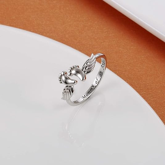 oly-dd1555859bf08f56163e80af1fbc04db Wholesale Retro Style Footprint Wings Adjustable Ring For Women Trendy Jewelry Gift For Mom