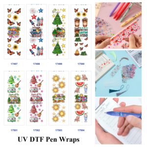 Wholesale 2/8/16pcs Summer Camping Holiday Themed Pen and Bookmark Stickers UV DTF Wraps