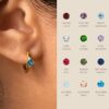 oly-dd31dc1e1521fecc8d49f5df849bf861 Wholesale Minimalist Rhombus Birthstone Earrings For Women Copper Copper Material Diamond Inlay Process Chic Fashion Accessory Boutique Resale Gift