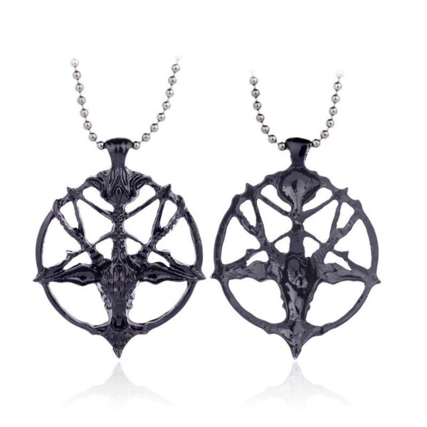oly-dd654a575388a2605e9cfe5135c3f6bc Wholesale Vintage Pan God Sheep Head Pentagram Pendant Necklace Stylish Round Chain Jewelry Accessory Gift