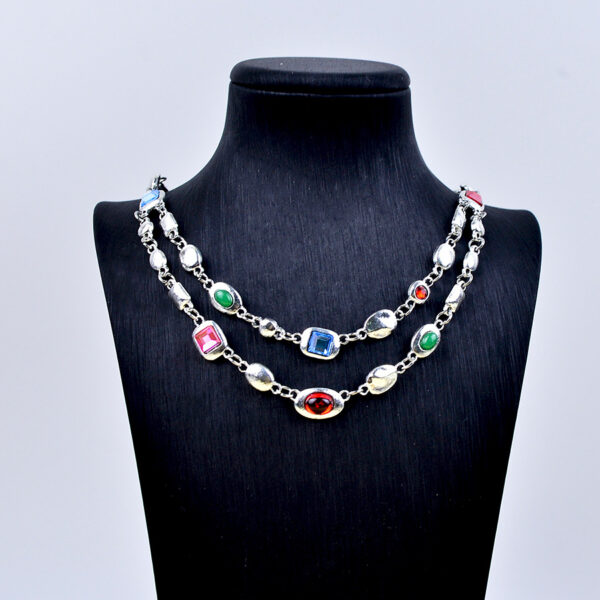 oly-dd6a1723b6eabe5ce113336cf27a4c60 Wholesale Vintage Ethnic Style Turquoise Double Layered Necklace Trendy Chic Jewelry Accessory For Boutique Resale And Gift