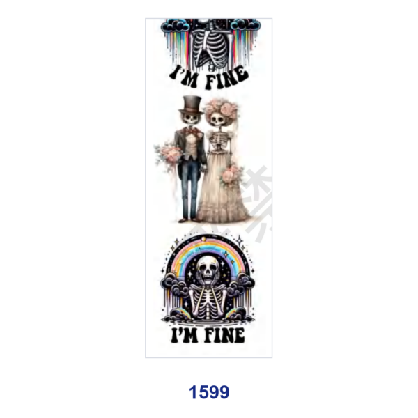 oly-dd8b6096970f115546bb0ed1fbaf5162 Wholesale 2/8/16pcs Funny Skeleton Couple Rainbow Quote Print Pen and Bookmark Stickers UV DTF Wraps OLY Exclusive