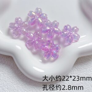 02-fine glitter luminous purple / 22*23mm, aperture about 2.8mm