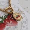 oly-de05a7d6d54c6845195fbfdeba0c2b8d Wholesale Strawberry Summer Fruit Party Necklace For Women Titanium Steel ElectroplatedWith Pearl Accent Fashion Jewelry Accessory