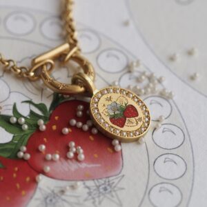 oly-de05a7d6d54c6845195fbfdeba0c2b8d Wholesale Strawberry Summer Fruit Party Necklace For Women Titanium Steel ElectroplatedWith Pearl Accent Fashion Jewelry Accessory