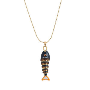 Navy blue goldfish necklace