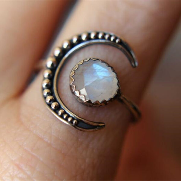 Wholesale Fashionable Star Moon Ring Alloy Electroplated Adjustable Unisex Jewelry Accessory Gift