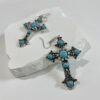oly-deaf2a219833731e326c69c2f1be6e22 Wholesale Retro Turquoise Cross Necklace Earrings Set Antique Silver Zinc Alloy Fashion Jewelry Accessory