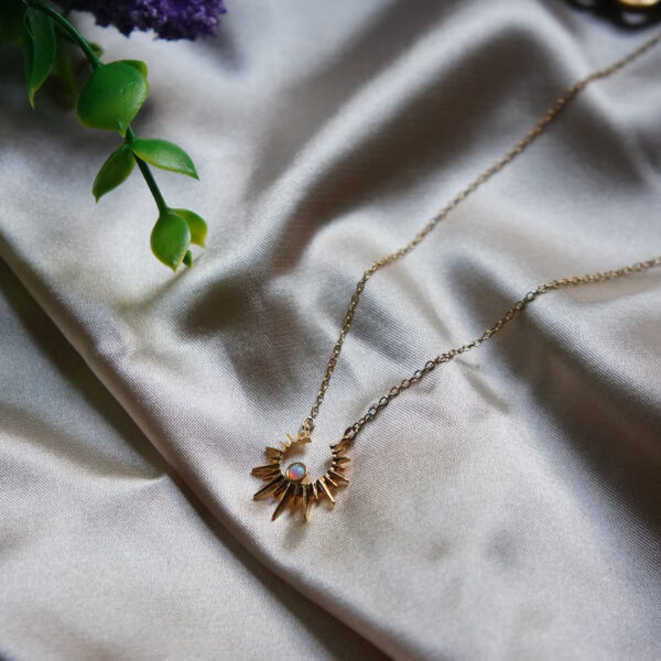 oly-dee9023acb6f182045490bf52a0c20d0 Wholesale Star Moon Sun Opal Pendant Electroplating Copper Necklaceen Finish Fashion Accessory
