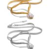 oly-df0ac72777d81949e0069427b2a1b03e Wholesale Chic Layered Zircon Pendant Necklace Snake Bone ChainStainless Steel Diamond Inlay Tone Jewelry Gift