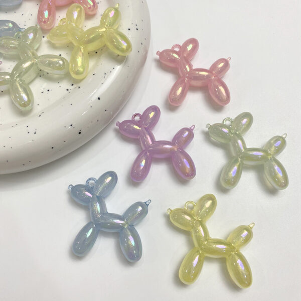 Wholesale Trendy Acrylic Balloon Dog Pendant Metallic Red for DIY Car Keychain Jewelry Making