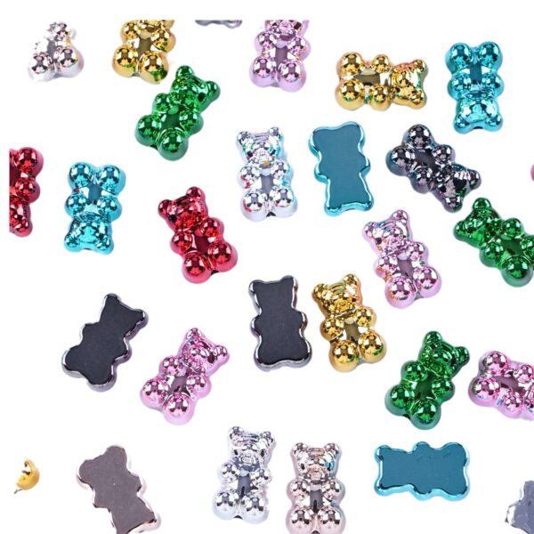 oly-df7b9ba63b00b7ced3467cf2ffd27c8d Wholesale Bear Shaped Silver Electroplated Acrylic Beads for DIY Jewelry Making Phone Charms Bracelets Necklaces