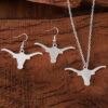 oly-dfa4a90d5d04f0ca912e55482e089622 Wholesale Hip Hop Punk Cow Head Earrings Necklace Set For Women Fashion Party Jewelry Boutique Resale
