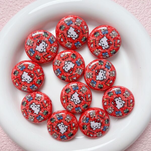 oly-dfd559bac7b13ab4be183954ef1457db Wholesale Printed Acrylic Red Round Loose Beads DIY Jewelry Making Bag Charm Car Key Accessory Gift OLY Exclusive