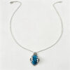oly-dff8caf86b366feff55b33c9189ad58f Wholesale Retro Leaf Blue Gemstone Pendant Necklace Trendy Jewelry Accessory For Gift Boutique