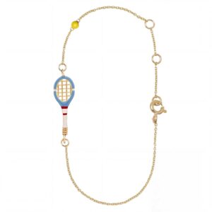 White and blue tennis racket bracelet