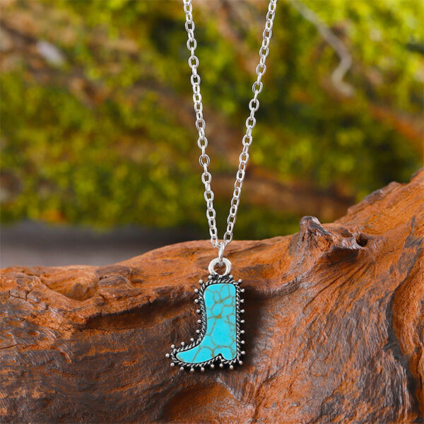 oly-e03c271c7b0ef800ad5db657527427ba Wholesale Retro Cowboy Boot Turquoise Earrings Set Bohemian Fashion Jewelry Accessory