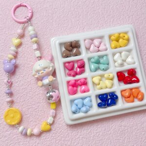 oly-e03f33a0686092f0fdb053dfb059d6ab Wholesale Trendy Red Painted Acrylic Heart Beads for DIY Jewelry Making and Phone Charm Accessories