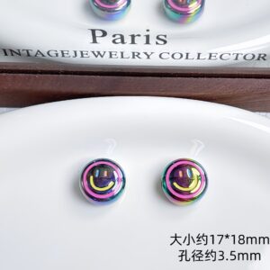 17-black round smiley face / Sold by the piece
