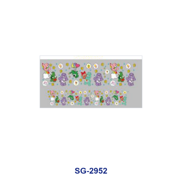 Wholesale 8pcs Colorful Cartoon Bear Floral Figure Print 3oz Cup Stickers Wrap OLY Exclusive