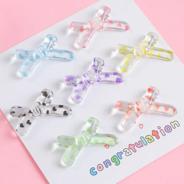 Wholesale Acrylic Loose Beads French Cute Polka Dot Bow Butterfly Charms for DIY Phone Chain Jewelry Making
