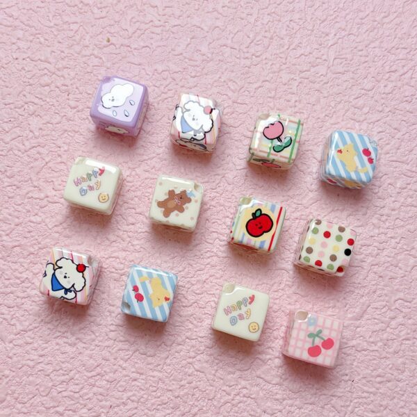 Wholesale Cartoon Puppy Polka Dot Acrylic Loose Beads for DIY Bracelet Necklace Jewelry Making Fashion Accessory Gift
