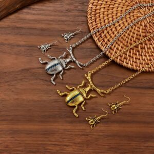 oly-e1d4882d362aa2b808ef4d18e07cdb97 Wholesale Vintage Bohemian Style Beetle Earring Necklace Set Zinc Alloy Jewelry With Gold Plating Fashion Accessory For Party Or Gift